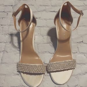 Sz 8m Kelly & Katie Satin Pearl Prom or Wedding Shoes